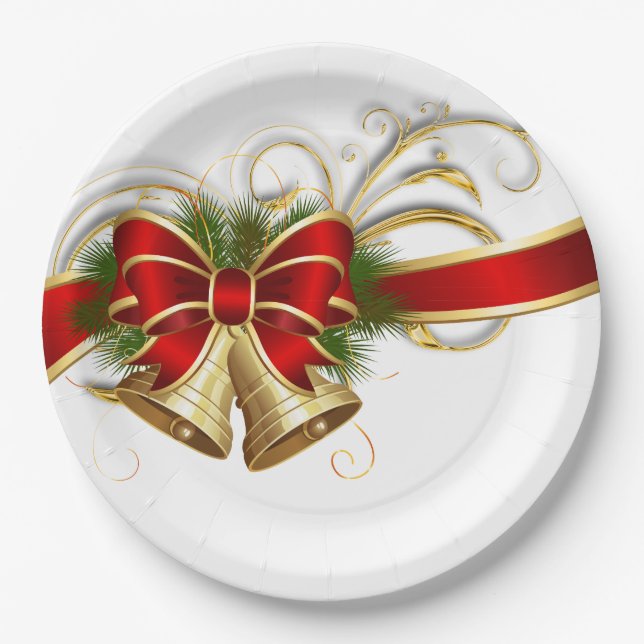 Assiettes En Carton Plaques à papier de Noël d'hiver (Devant)