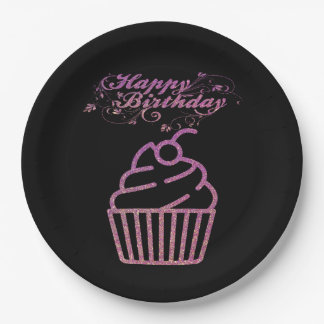 Assiettes En Carton Plaques à papier de petit gâteau scintillant rose
