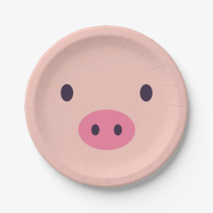 Assiettes En Carton Plaques à papier de porc mignon