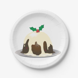 Assiettes En Carton Plaques à papier de pudding de Noël