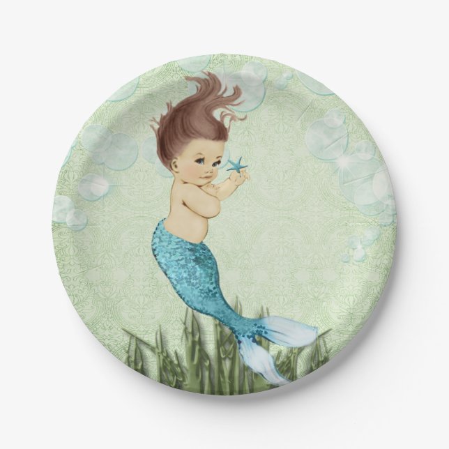 Assiettes En Carton Plaques à papier de sirène (Devant)