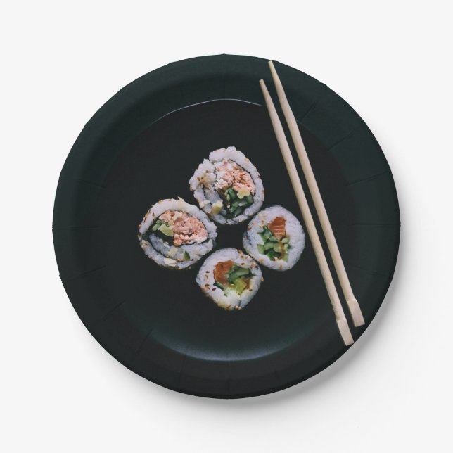 Assiettes En Carton Plaques à papier de sushi (Devant)