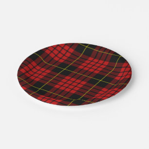 Assiettes En Carton Plaques à papier de tartan rouge