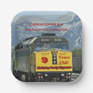 Assiettes En Carton Plaques à papier de train de chemin de fer, 9ème