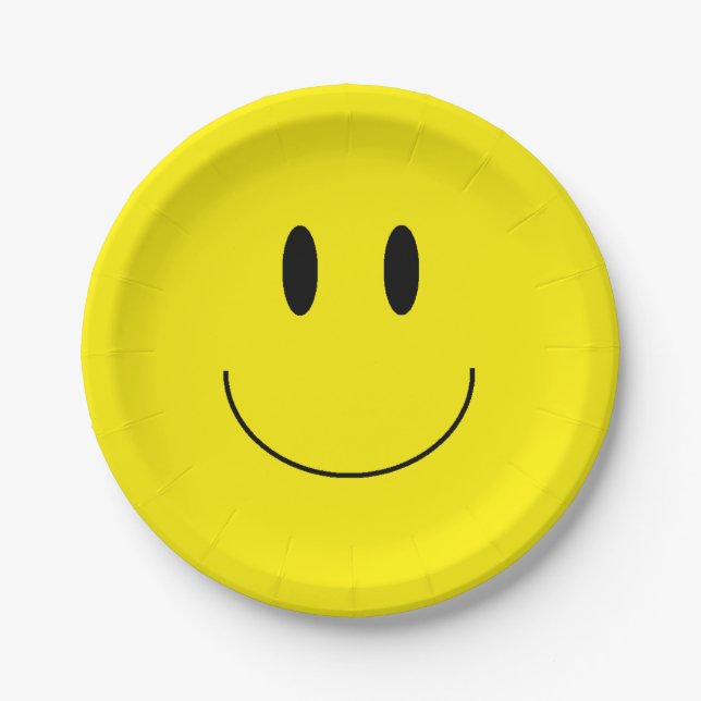Assiettes En Carton Plaques à papier "de visage heureux" (Devant)
