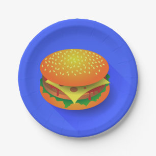 Assiettes En Carton Plaques à papier d'hamburger frais