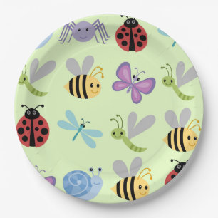 Assiettes En Carton Plaques à papier d'insecte mignon