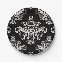 Plaques à papier élégantes noires et blanches -