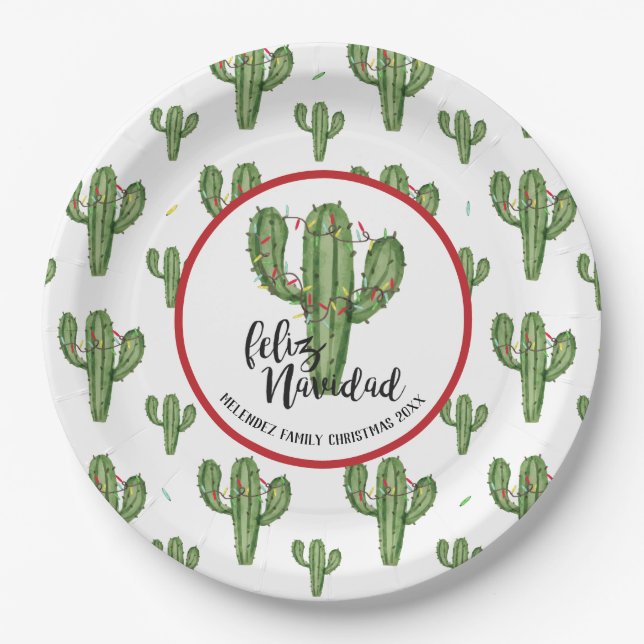 Assiettes En Carton Plaques à papier faites sur commande de cactus de (Devant)