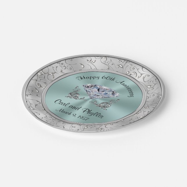 Assiettes En Carton Plaques à papier personnalisées d'anniversaire de (Angle)