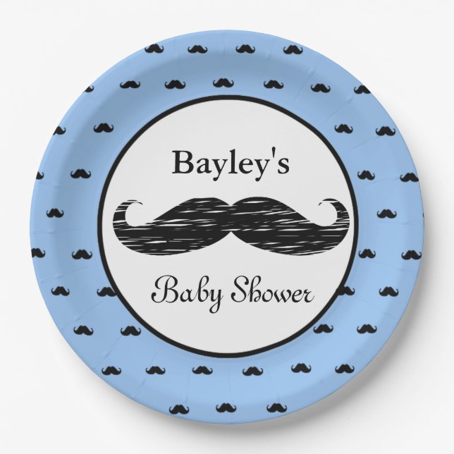 Assiettes En Carton Plaques à papier personnalisées de baby shower de (Devant)