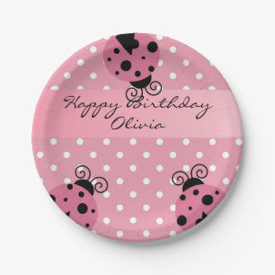 Assiettes En Carton Plaques à papier personnalisées par coccinelle