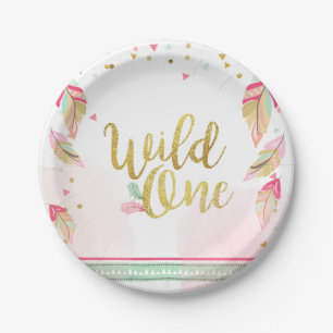 Assiettes En Carton Plaques à papier sauvages d'un anniversaire triba