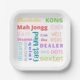 Assiettes En Carton Plaques à thème Mahjong avec mah-jongg américain