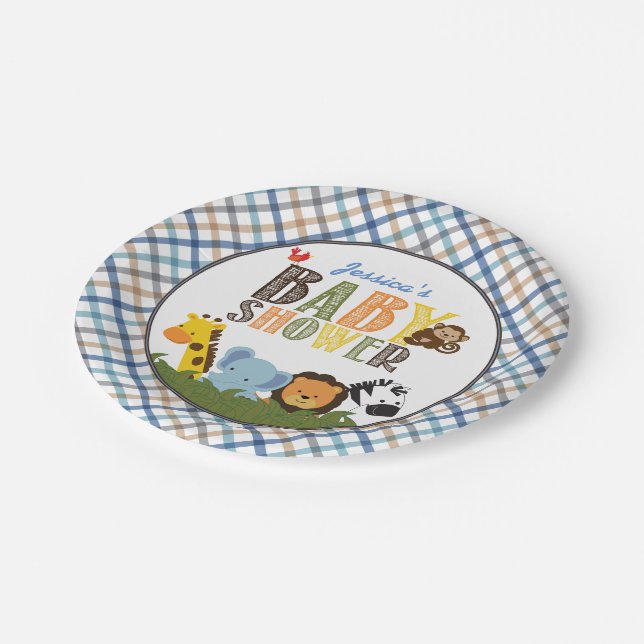 Assiettes En Carton Plaques Baby showers Safari (Angle)