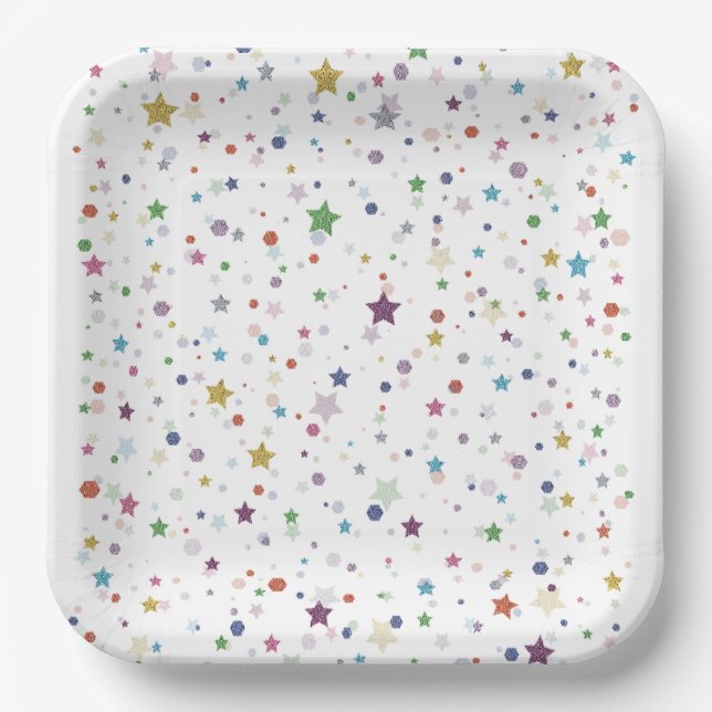 Assiettes En Carton Plaques Confetti Party (Recto)