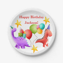 Assiettes En Carton Plaques d'anniversaire de Dinosaur