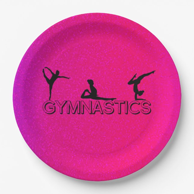 Assiettes En Carton Plaques d'anniversaire de gymnastique pour les fil (Devant)