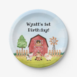 Assiettes En Carton Plaques d'anniversaire de la ferme