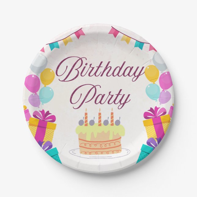 Assiettes En Carton Plaques d'anniversaire de papier (Devant)