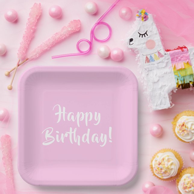Assiettes En Carton Plaques d'anniversaire Pastel Pink (Fête)