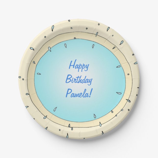 Assiettes En Carton Plaques d'anniversaire personnalisées (Devant)