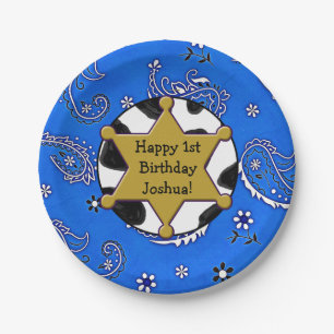 Assiettes En Carton Plaques d'anniversaire personnalisées du shérif