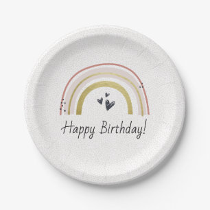 Assiettes En Carton Plaques d'anniversaire Rainbow personnalisées