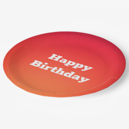 Assiettes En Carton Plaques d'anniversaire rouge orange