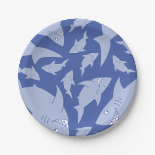 Assiettes En Carton Plaques de 1er anniversaire pour bébé requin
