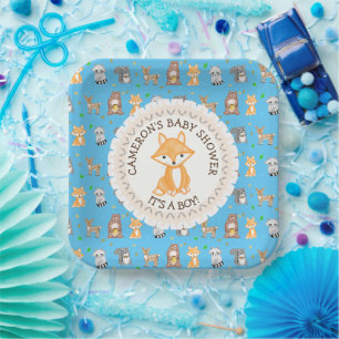 Assiettes En Carton Plaques de Baby shower personnalisées Bois Thème