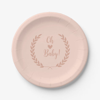 Assiettes En Carton Plaques de Baby shower rose délicates