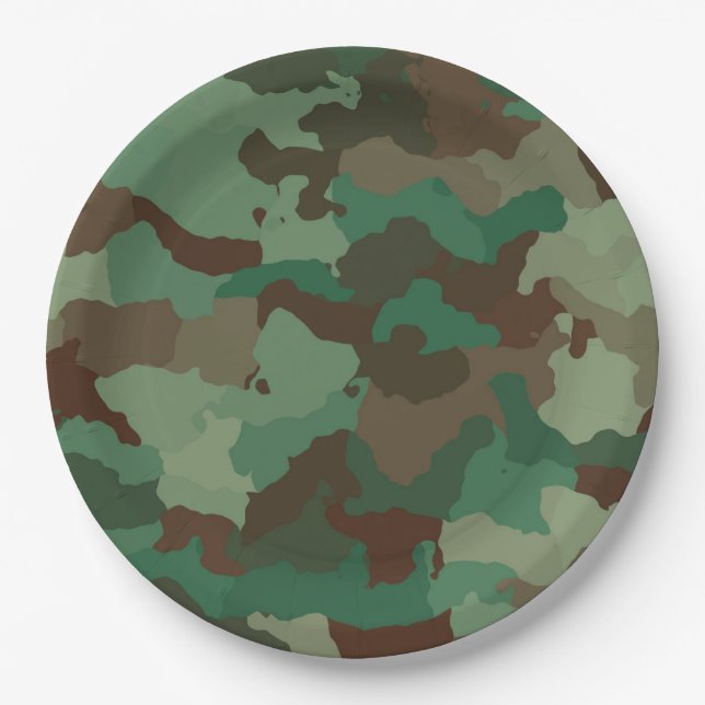 Assiettes En Carton plaques de camouflage militaire (Devant)