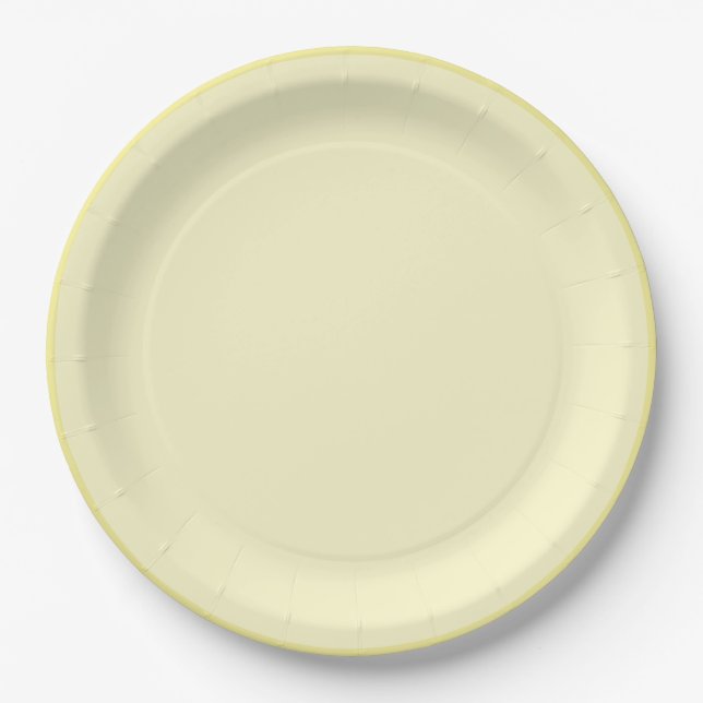 Assiettes En Carton Plaques de dîner jaune clair (Devant)