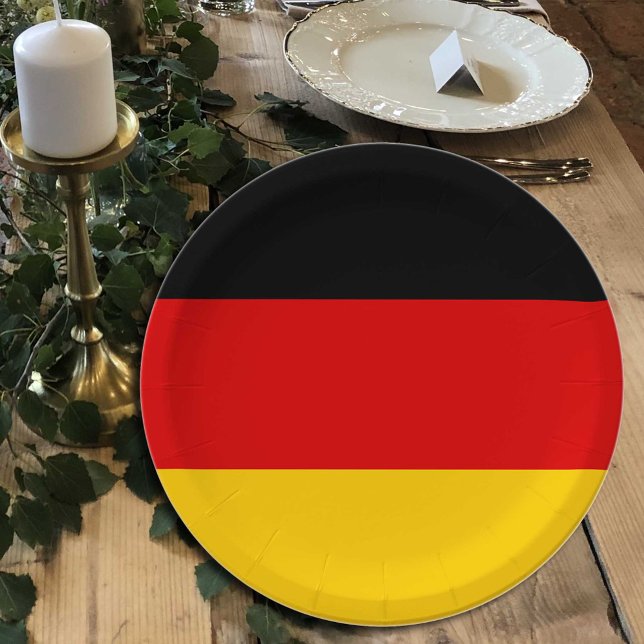 Assiettes En Carton Plaques de drapeau allemand, fête, sports, Allemag (Créateur téléchargé)