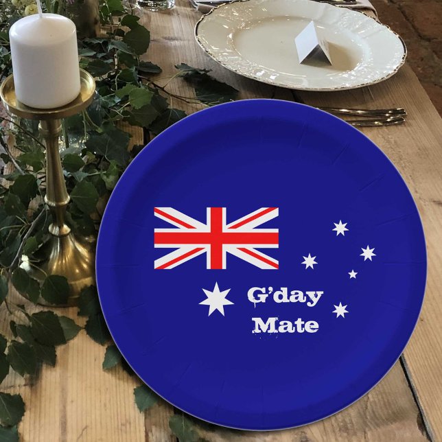 Assiettes En Carton Plaques de drapeau australienne, fête, anniversair (Créateur téléchargé)