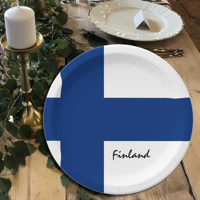 Assiettes En Carton Plaques de drapeau finlandais, fête, sports, Finla (Créateur téléchargé)