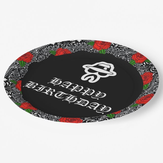 Assiettes En Carton Plaques de fête à thème Cholo (Angle)