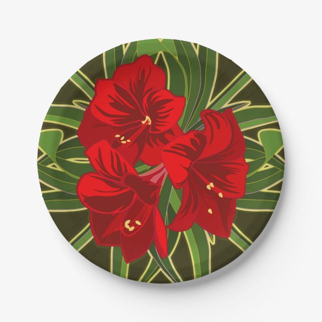 Assiettes En Carton Plaques de fête Amaryllis (Devant)