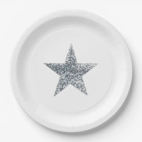 Plaques de fête - Argent Parties scintillant Star