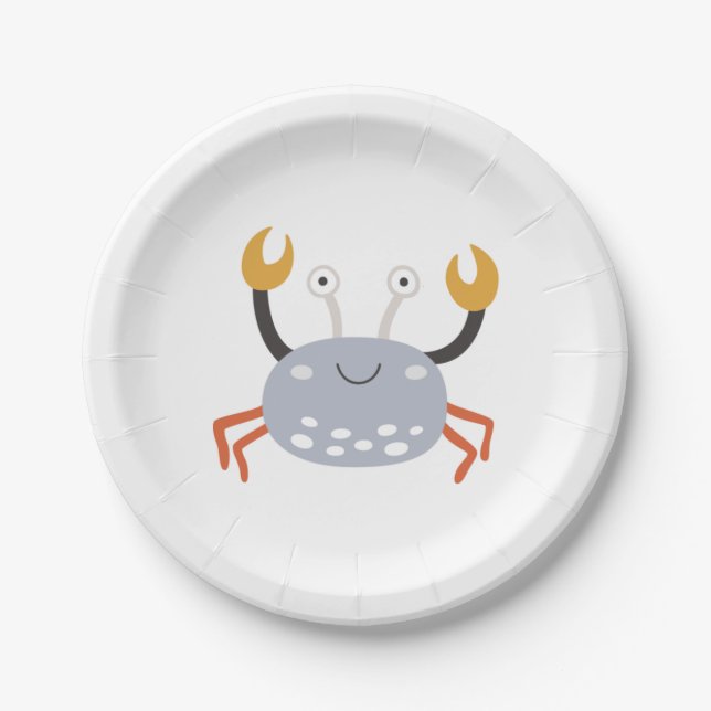 Assiettes En Carton Plaques de fête | Crabe (Devant)