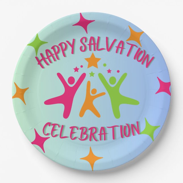 Assiettes En Carton Plaques de fête d'anniversaire chrétienne (Devant)