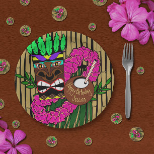 Assiettes En Carton Plaques de fête d'anniversaire de Luau Nom personn