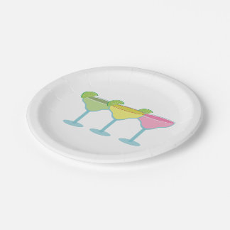 Assiettes En Carton Plaques de fête de lunettes Margarita blanche