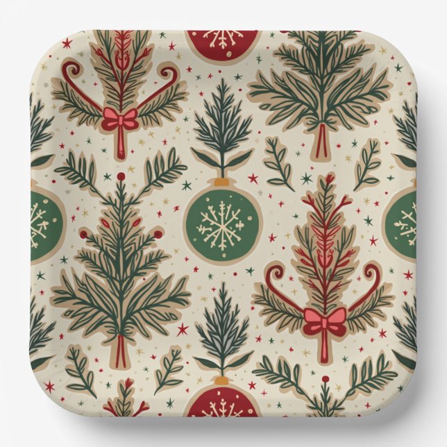 Assiettes En Carton plaques de fête de noël (Recto)