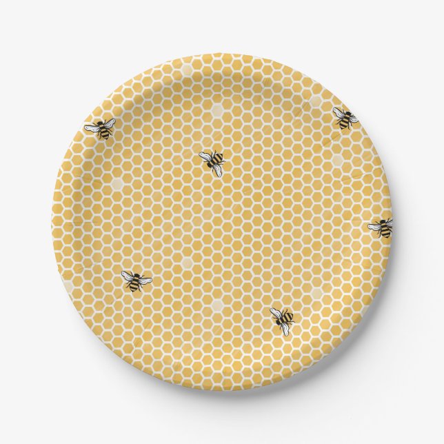 Assiettes En Carton Plaques de fête des abeilles (Devant)