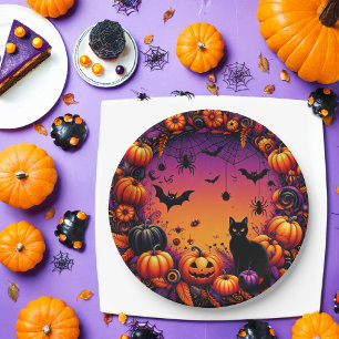 Assiettes En Carton Plaques de fête d'Halloween : Conception Éffrayant