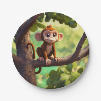 Assiettes En Carton "Plaques de fête du singe"