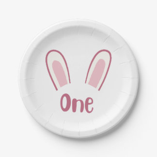 Assiettes En Carton Plaques de fête "premier" à thème lapin
