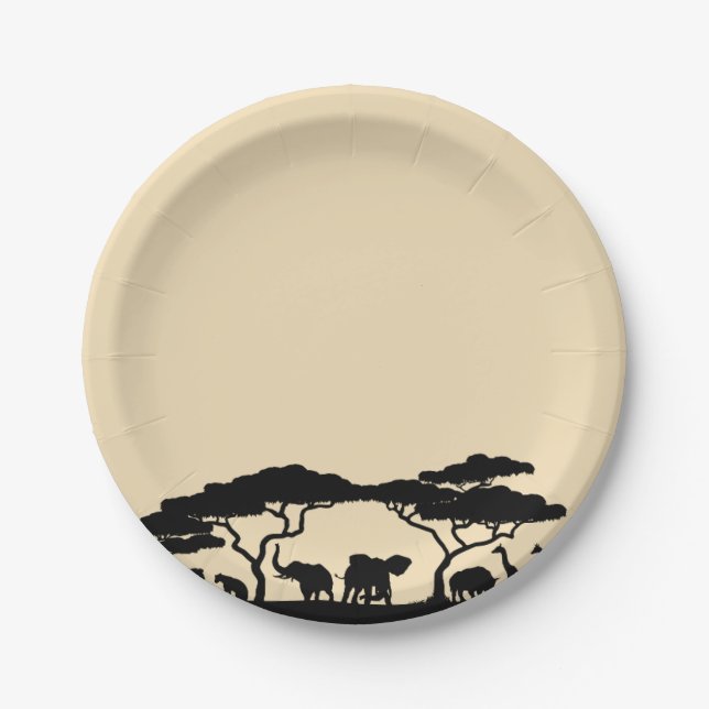 Assiettes En Carton Plaques de fête Safari (Devant)